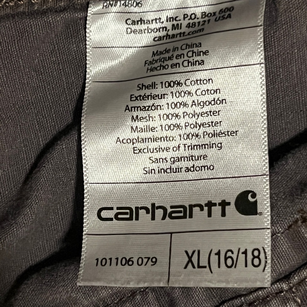 Carhartt El Paso Utility Jacket Hooded Field Coat Cinched Waist Grey- Size XL - Picture 12 of 12